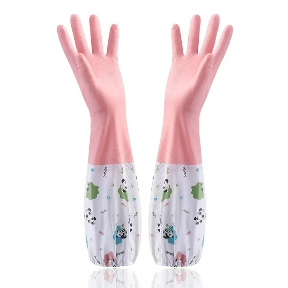 Dish Glove Rubber - Женские водонепроницаемые резиновые кухонные перчатки, удлиненные,
