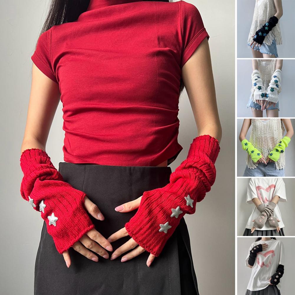 Fingerless Glove Knit - Женские осенне-зимние теплые вязаные перчатки без