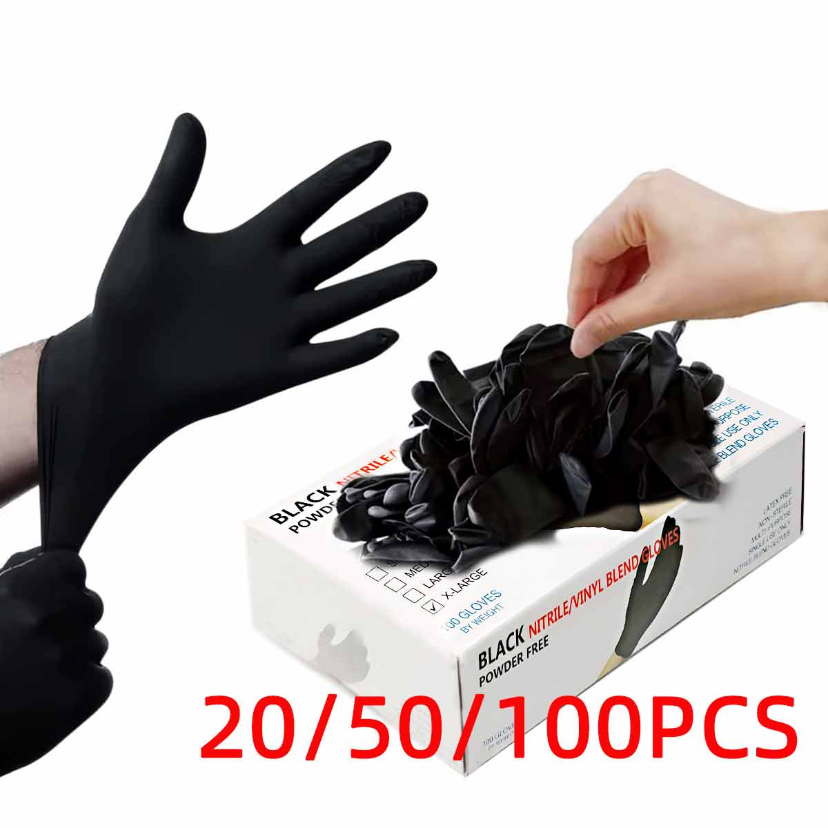 20/50/100 шт. черных виниловых – обзор и цена Rubber Glove Cleaning
